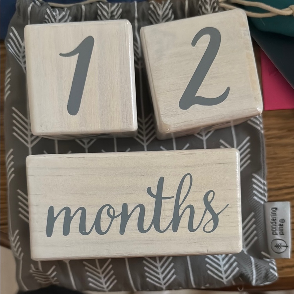 Gray and White Milestone Blocks